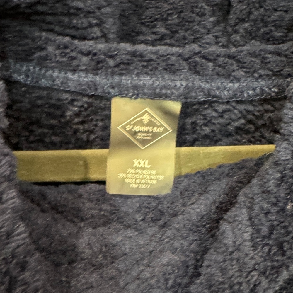 St. John's Bay Dark Blue Fleece Pullover - Picture 2 of 5